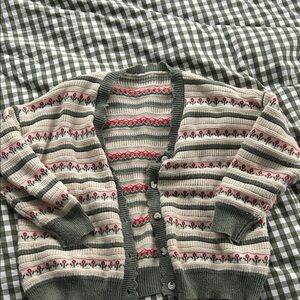 Floral & Striped print sweater